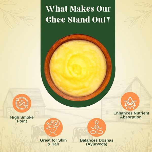Mother Legacy Organic Garlic Flavour Desi Cow Ghee 250ml | Curd-Churned Bilona Ghee | Grass-Fed Cultured Pure Ghee | Traditional Handmade Ayurvedic Clarified Butter for Cooking & Indian Cuisine - Image 3