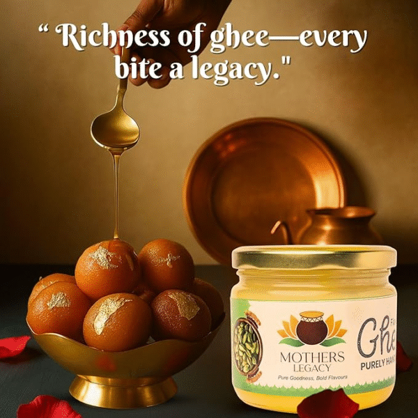Mother Legacy Organic Desi Cow Ghee Elaichi Flavour 500ml | Traditional Curd-Churned Bilona Ghee | Grass-Fed Cultured Ayurvedic Ghee | Pure & Healthy Clarified Butter for Cooking & Indian Sweets - Image 5