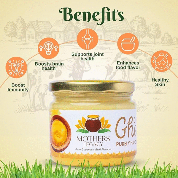 Mother Legacy Organic Garlic Flavour Desi Cow Ghee 250ml | Curd-Churned Bilona Ghee | Grass-Fed Cultured Pure Ghee | Traditional Handmade Ayurvedic Clarified Butter for Cooking & Indian Cuisine - Image 5