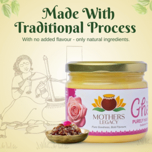 Mother Legacy Pure Organic | Grassfed Desi Cow Ghee with Gulkand Flavor